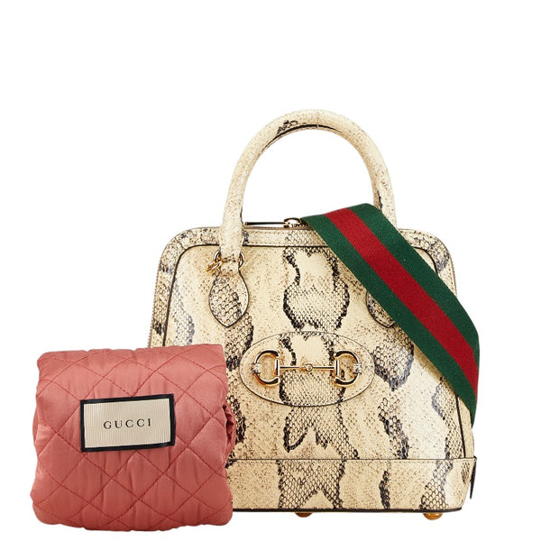 グッチ ホースビット シェリーライン ハンドバッグ ショルダーバッグ 2WAY 677367 ベージュ レザー レディース GUCCI 【中古】