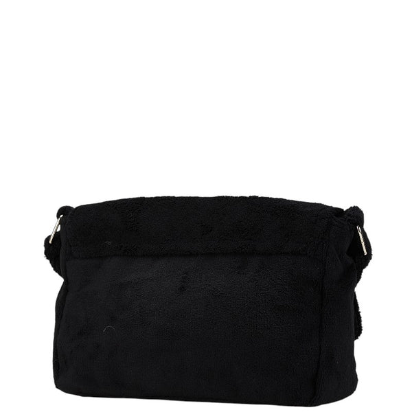 シャネル ココマーク ノベルティ 斜め掛け ショルダーバッグ ブラック ホワイト パイル レディース CHANEL 【中古】