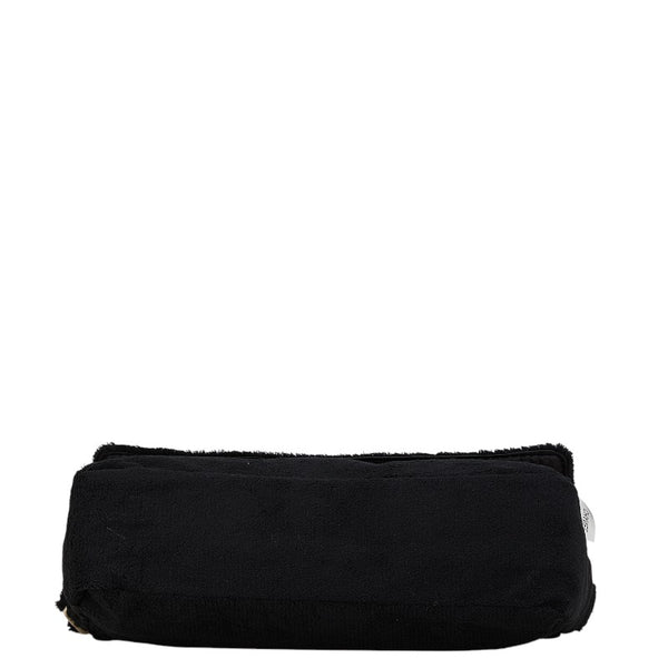 シャネル ココマーク ノベルティ 斜め掛け ショルダーバッグ ブラック ホワイト パイル レディース CHANEL 【中古】