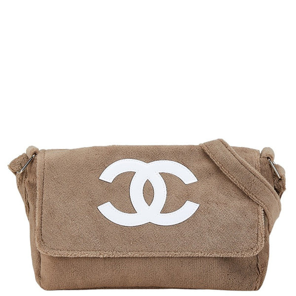シャネル ココマーク ノベルティ 斜め掛け ショルダーバッグ ベージュ パイル レディース CHANEL 【中古】