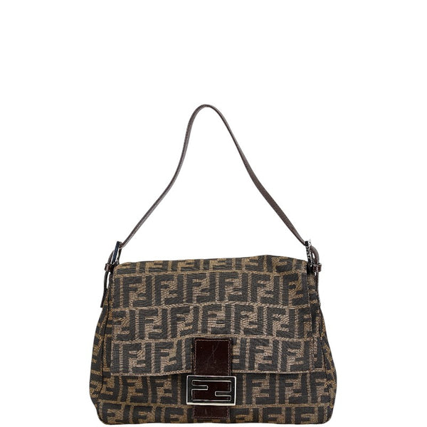 フェンディ ズッカ マンマバケット ワンショルダーバッグ ハンドバッグ 26325 ブラウン  キャンバス レザー レディース FENDI 【中古】