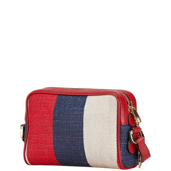 グッチ GGジャガード オフディア 斜め掛け ショルダーバッグ 517350 レッド ブルー レザー キャンバス レディース GUCCI 【中古】