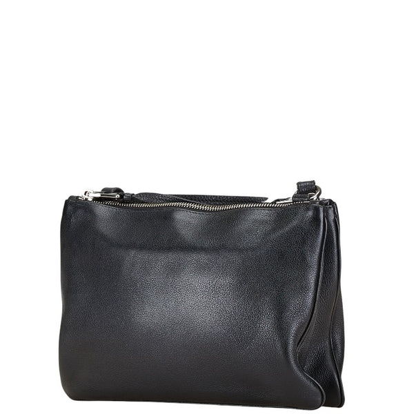 プラダ 斜め掛け ショルダーバッグ 1BHO46 ブラック レザー レディース PRADA 【中古】
