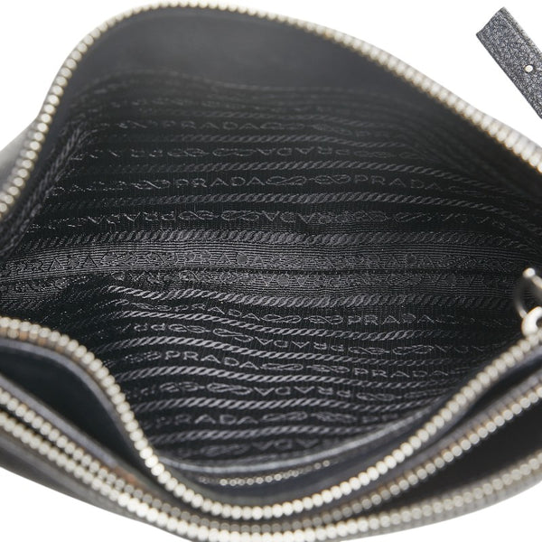 プラダ 斜め掛け ショルダーバッグ 1BHO46 ブラック レザー レディース PRADA 【中古】