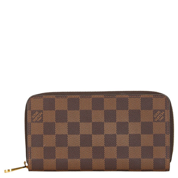 ルイ ヴィトン ダミエ ジッピーウォレット ラウンドファスナー 長財布 N41661  ブラウン PVC レディース LOUIS VUITTON 【中古】