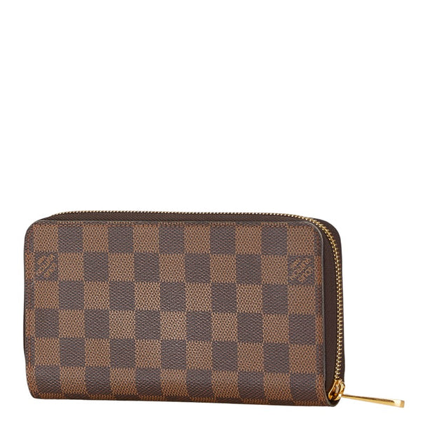 ルイ ヴィトン ダミエ ジッピーウォレット ラウンドファスナー 長財布 N41661  ブラウン PVC レディース LOUIS VUITTON 【中古】