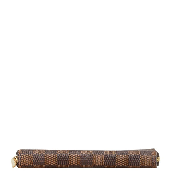 ルイ ヴィトン ダミエ ジッピーウォレット ラウンドファスナー 長財布 N41661  ブラウン PVC レディース LOUIS VUITTON 【中古】