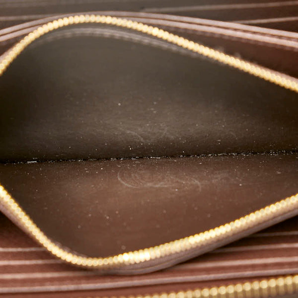 ルイ ヴィトン ダミエ ジッピーウォレット ラウンドファスナー 長財布 N41661  ブラウン PVC レディース LOUIS VUITTON 【中古】
