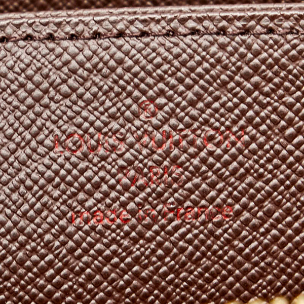 ルイ ヴィトン ダミエ ジッピーウォレット ラウンドファスナー 長財布 N41661  ブラウン PVC レディース LOUIS VUITTON 【中古】