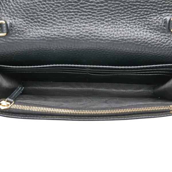 グッチ インターロッキングG ソーホー チェーン ウォレット 長財布 598211 ブラック レザー レディース GUCCI 【中古】