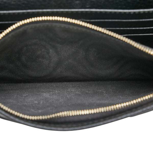 グッチ インターロッキングG ソーホー チェーン ウォレット 長財布 598211 ブラック レザー レディース GUCCI 【中古】