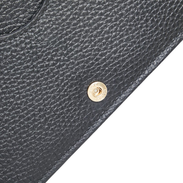 グッチ インターロッキングG ソーホー チェーン ウォレット 長財布 598211 ブラック レザー レディース GUCCI 【中古】