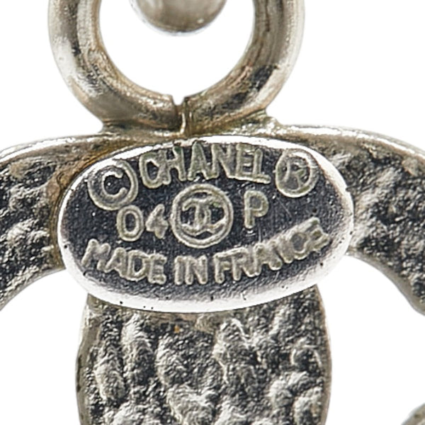 シャネル ココマーク ピアス シルバー ホワイト メタル レディース CHANEL 【中古】