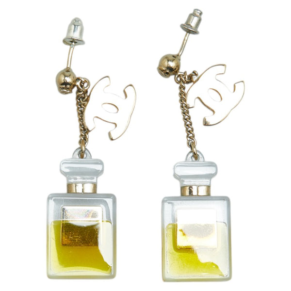 シャネル ココマーク 香水瓶 モチーフ パフューム ボトル ピアス ゴールド プラスチック メッキ レディース CHANEL 【中古】