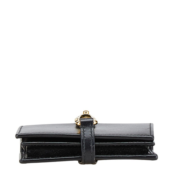 グッチ ジャッキー コンパクトウォレット 二つ折り財布 645536 ブラック レザー レディース GUCCI 【中古】