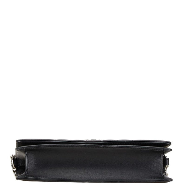 バーバリー ローラクラッチ チェーン 斜め掛け ショルダーバッグ ブラック レザー レディース BURBERRY 【中古】