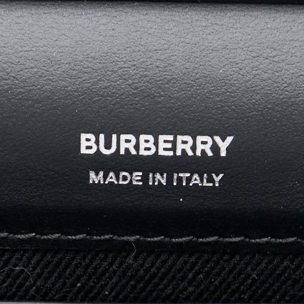 バーバリー ローラクラッチ チェーン 斜め掛け ショルダーバッグ ブラック レザー レディース BURBERRY 【中古】