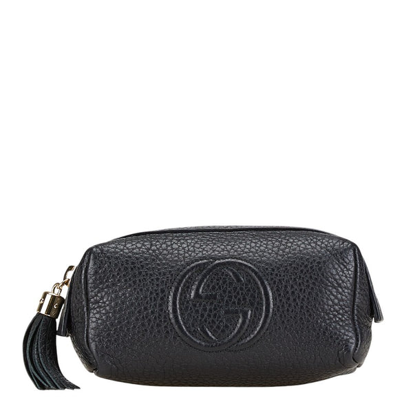 グッチ ソーホー ポーチ 小物入れ 308634 ブラック レザー レディース GUCCI 【中古】