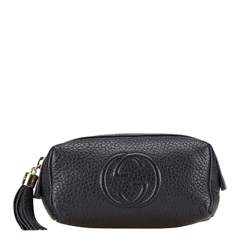 グッチ ソーホー ポーチ 小物入れ 308634 ブラック レザー レディース GUCCI 【中古】