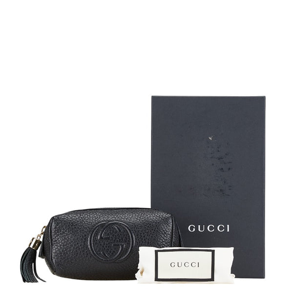 グッチ ソーホー ポーチ 小物入れ 308634 ブラック レザー レディース GUCCI 【中古】