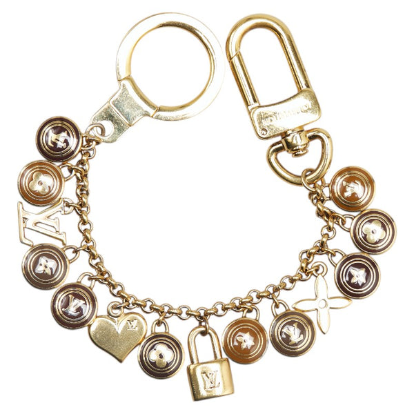 ルイ ヴィトン ポルトクレ シェンヌ パスティーユ キーホルダー M65386 ゴールド ブラウン メッキ レディース LOUIS VUITTON 【中古】