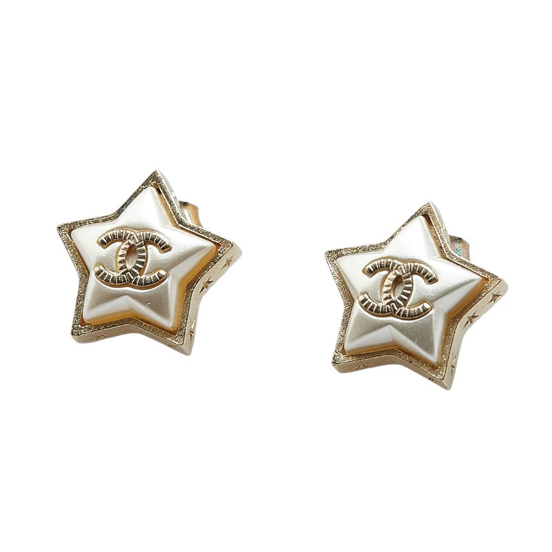 シャネル ココマーク スター ピアス シャンパンゴールド メッキ レディース CHANEL 【中古】
