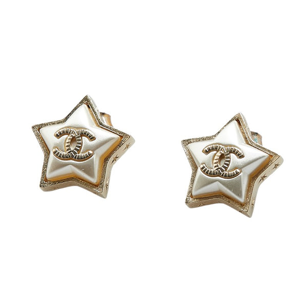 シャネル ココマーク スター ピアス シャンパンゴールド メッキ レディース CHANEL 【中古】