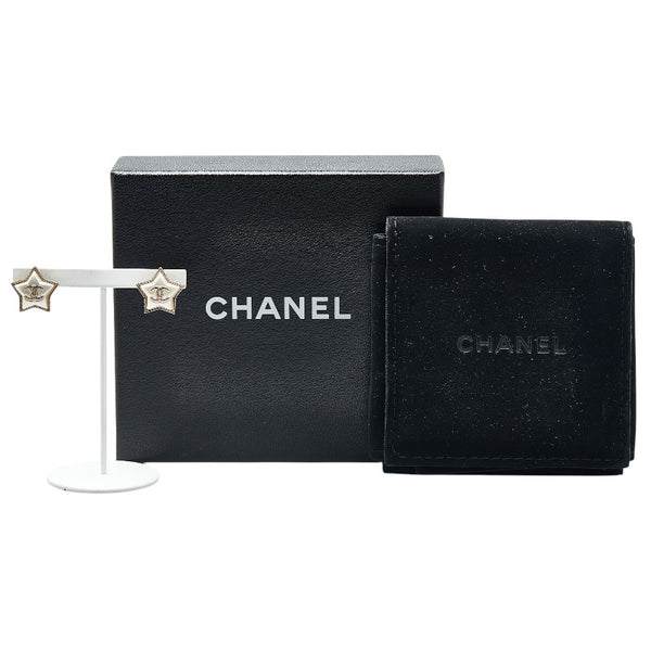 シャネル ココマーク スター ピアス シャンパンゴールド メッキ レディース CHANEL 【中古】