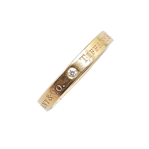 ティファニー フラットバンドリング 3Pダイヤ リング 指輪 K18PG ピンクゴールド レディース TIFFANY&Co. 【中古】