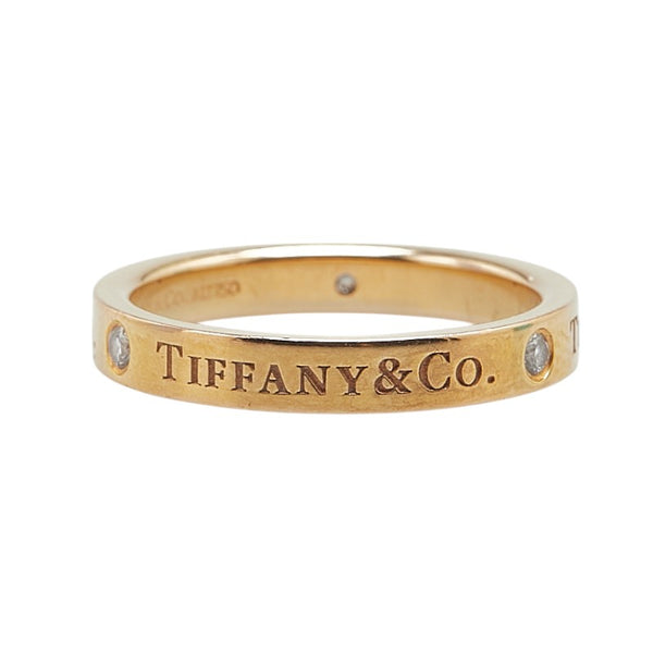 ティファニー フラットバンドリング 3Pダイヤ リング 指輪 K18PG ピンクゴールド レディース TIFFANY&Co. 【中古】