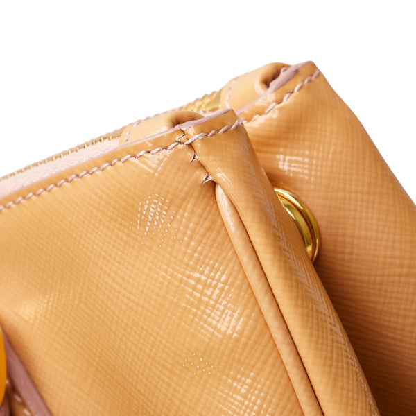 プラダ サフィアーノ ガレリア　 ハンドバック ショルダーバッグ 2WAY BN2316 ベージュ パテントレザー レディース PRADA 【中古】