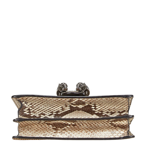 グッチ バンブー ディオニュソス ミニハンドバッグ ショルダーバッグ 2WAY 523367 ベージュ ブラウン パイソン レディース GUCCI 【中古】