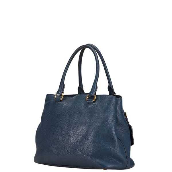 プラダ ハンドバッグ ショルダーバッグ 2WAY 1BA878 ネイビー レザー レディース PRADA 【中古】