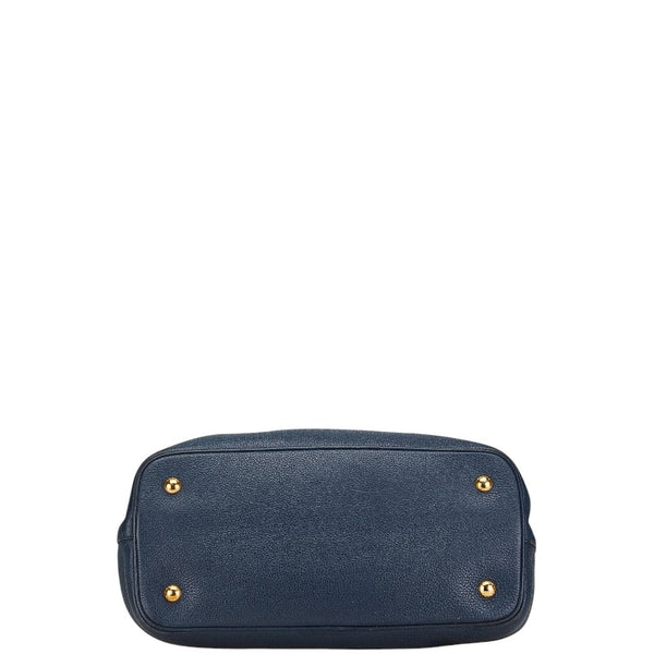 プラダ ハンドバッグ ショルダーバッグ 2WAY 1BA878 ネイビー レザー レディース PRADA 【中古】