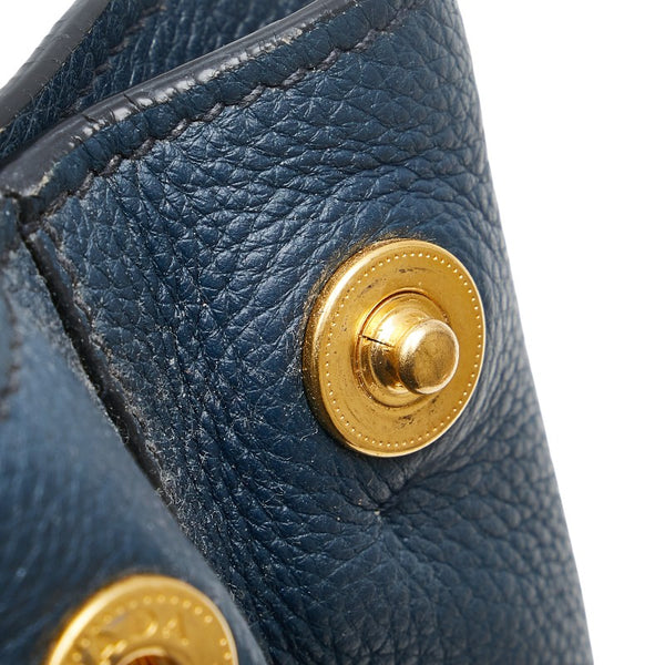 プラダ ハンドバッグ ショルダーバッグ 2WAY 1BA878 ネイビー レザー レディース PRADA 【中古】