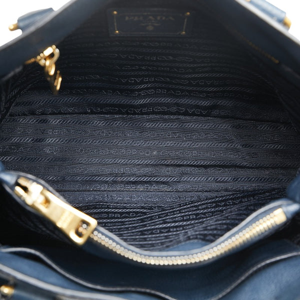 プラダ ハンドバッグ ショルダーバッグ 2WAY 1BA878 ネイビー レザー レディース PRADA 【中古】