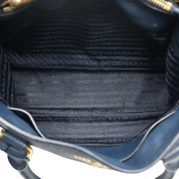 プラダ ハンドバッグ ショルダーバッグ 2WAY 1BA878 ネイビー レザー レディース PRADA 【中古】