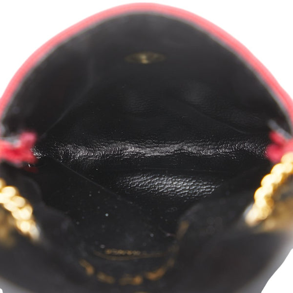 シャネル マトラッセ ココマーク ミニ チェーン ショルダーバッグ レッド コットン レディース CHANEL 【中古】