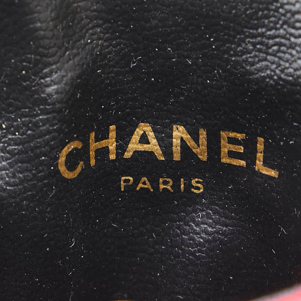 シャネル マトラッセ ココマーク ミニ チェーン ショルダーバッグ レッド コットン レディース CHANEL 【中古】