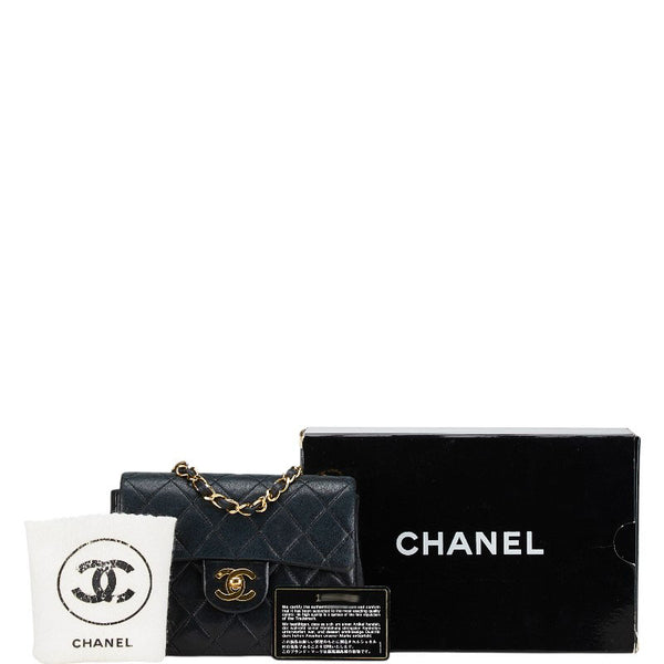シャネル マトラッセ ココマーク チェーン ショルダーバッグ ブラック ラムスキン レディース CHANEL 【中古】