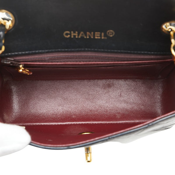 シャネル マトラッセ ココマーク チェーン ショルダーバッグ ブラック ラムスキン レディース CHANEL 【中古】