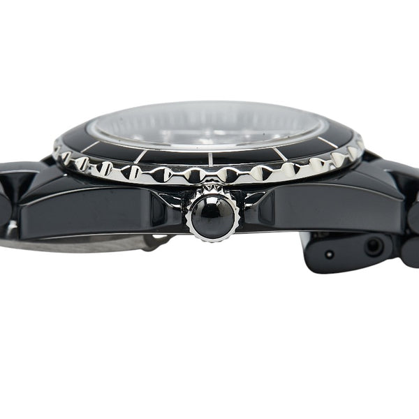 シャネル J12 8Pダイヤ 腕時計 H2569 クオーツ ブラック文字盤 セラミック ステンレススチール レディース CHANEL 【中古】