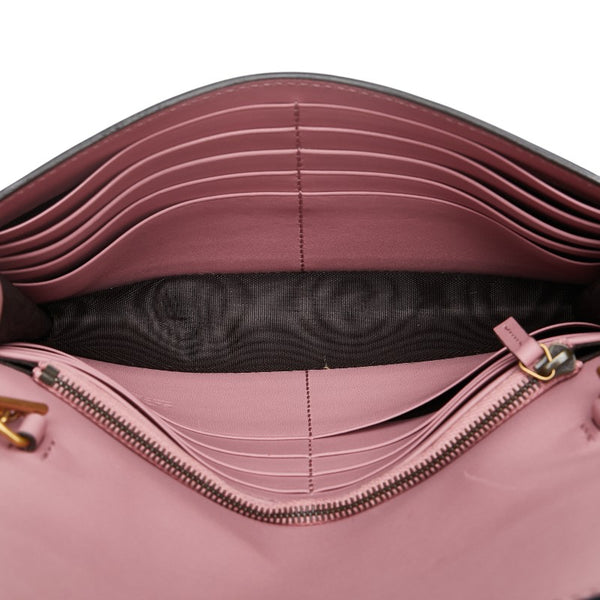 グッチ GGスプリーム パール チェーンウォレット ショルダーバッグ 長財布 431478 ピンク ベージュ PVC レザー レディース GUCCI 【中古】