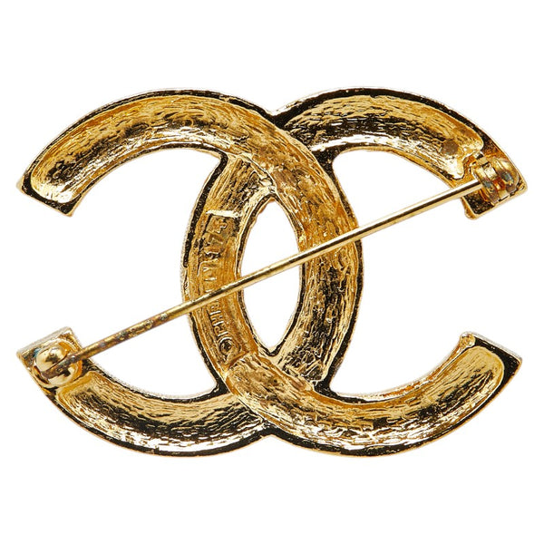 シャネル ココマーク ラインストーン ブローチ ゴールド メッキ レディース CHANEL 【中古】