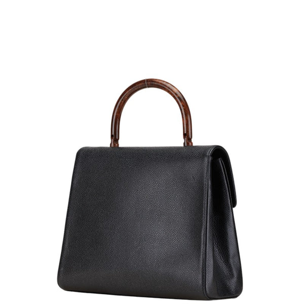 シャネル ココマーク ハンドバッグ ブラック キャビアスキン レディース CHANEL 【中古】