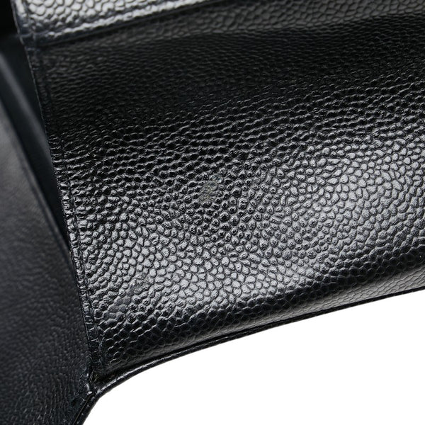 シャネル ココマーク ハンドバッグ ブラック キャビアスキン レディース CHANEL 【中古】