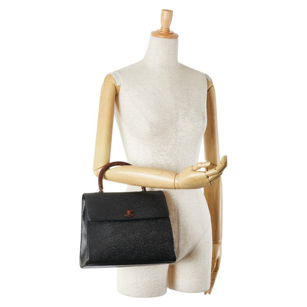 シャネル ココマーク ハンドバッグ ブラック キャビアスキン レディース CHANEL 【中古】