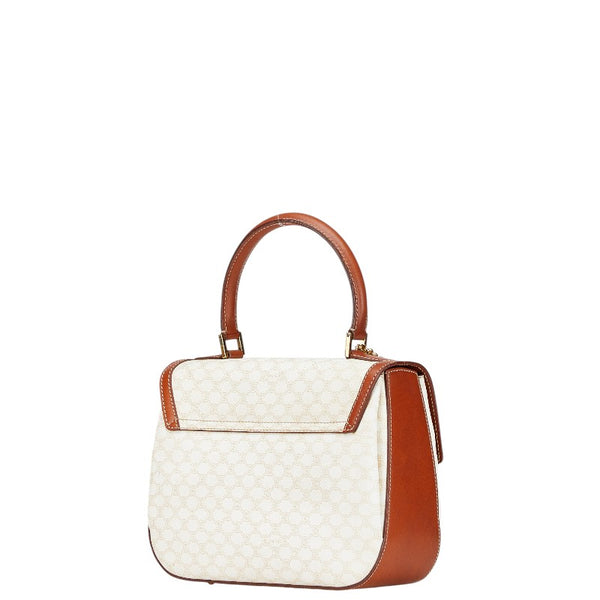 セリーヌ マカダム ハンドバッグ ショルダーバッグ 2WAY ホワイト ブラウン PVC レザー レディース CELINE 【中古】