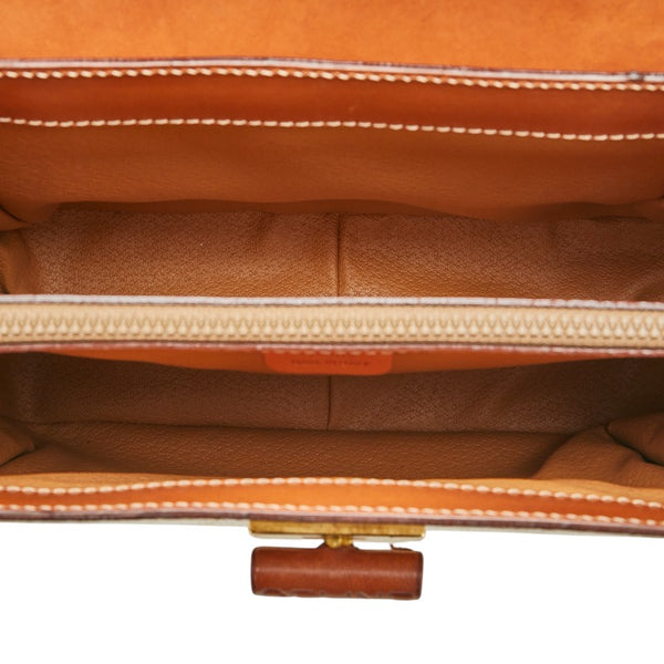 セリーヌ マカダム ハンドバッグ ショルダーバッグ 2WAY ホワイト ブラウン PVC レザー レディース CELINE 【中古】