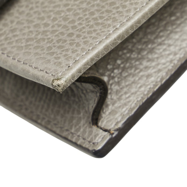 グッチ インターロッキングG 斜め掛け チェーン ショルダバッグ ウォレット 510314 グレー レザー レディース GUCCI 【中古】